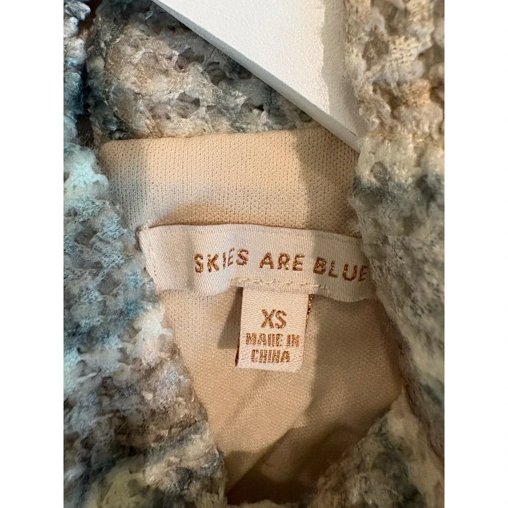 Skies Are Blue Sleeveless Mock Neck Bodycon Midi Dress Textured Knit Stripe XS